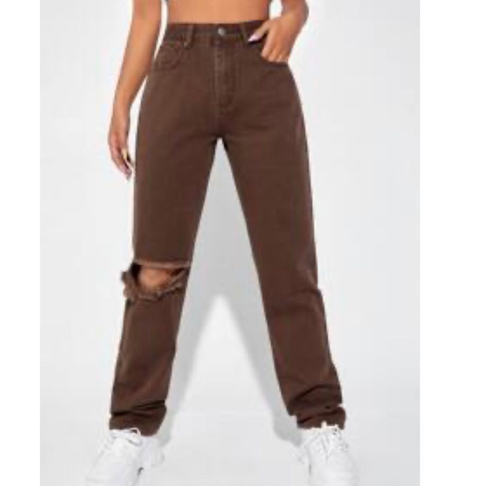 Brown straight leg jeans size 4